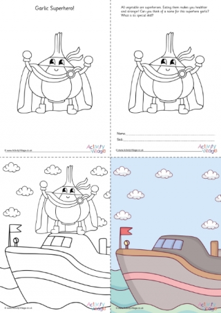 Garlic Superhero Colouring Set