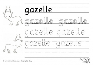 Gazelle Handwriting Worksheet