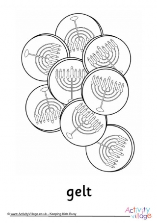 Gelt Colouring Page