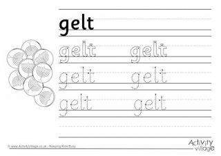 Gelt Handwriting Worksheet