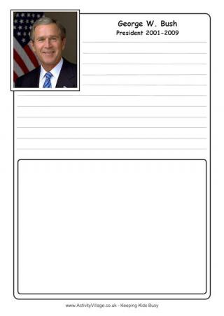 George W Bush Notebooking Page