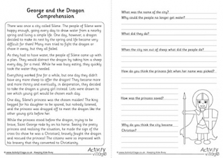 George and the Dragon Comprehension