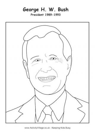 George Bush Colouring Page