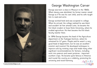 George Washington Carver short bio printable