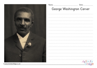 George Washington Carver Writing Page