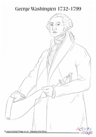 George Washington Portrait Colouring Page