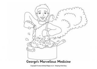 George's Marvellous Medicine Colouring Page