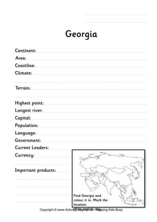 Georgia Fact Worksheet