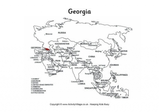 Georgia On Map Of Asia