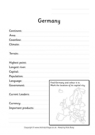 Germany Fact Worksheet