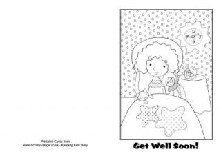 Get Well Soon Colouring Card 1