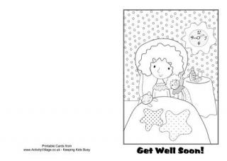 Get Well Soon Colouring Card 1