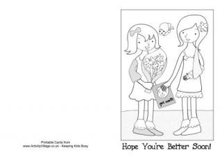 Get Well Soon Colouring Card 2