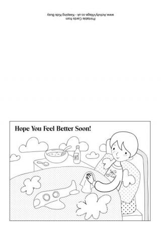 Get Well Soon Colouring Card 4