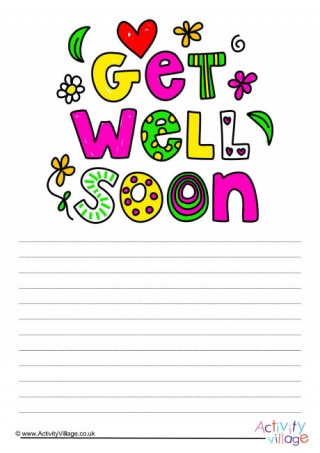 Get Well Soon Writing Paper - Lined