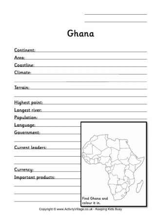 Ghana Fact Worksheet