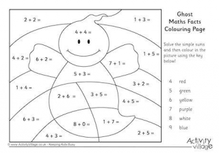 Ghost Maths Facts Colouring Page