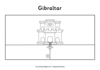 Gibraltar Flag Colouring Page
