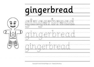 Gingerbread Handwriting Worksheet