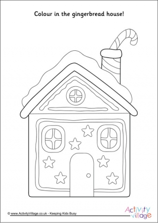 Gingerbread House Colouring Page