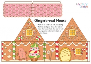 Gingerbread House Printable Craft