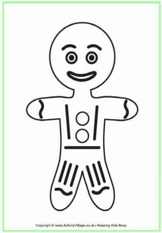 Gingerbread Man Colouring Page 2