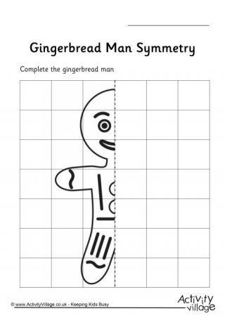Gingerbread Man Symmetry Worksheet