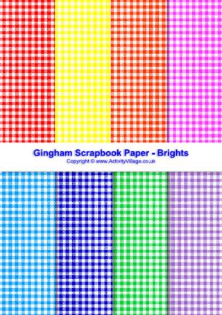 Gingham Scrapbook Paper - Bright Collection
