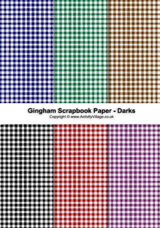 Gingham Scrapbook Paper - Dark Collection