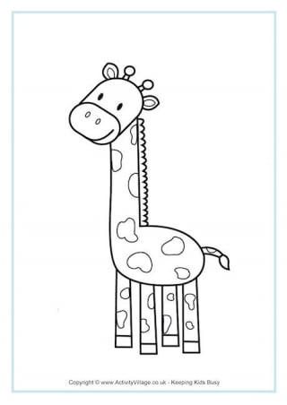 Giraffe Colouring Page 2