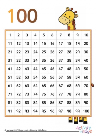Giraffe Hundred Square