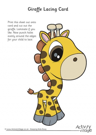 Giraffe Lacing Card 2