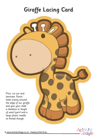 Giraffe Lacing Card 2