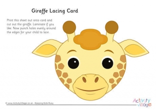 Giraffe Lacing Card