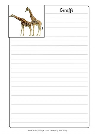 Giraffe Notebooking Page