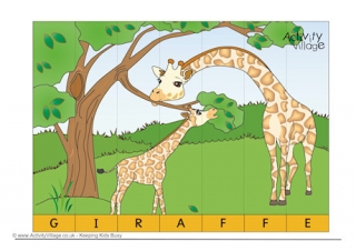 Giraffe Spelling Jigsaw