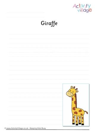 Giraffe Writing Page