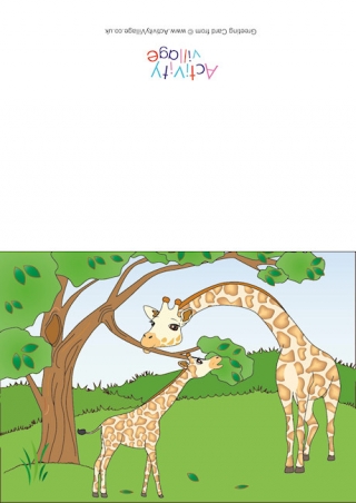 Giraffes Scene Card