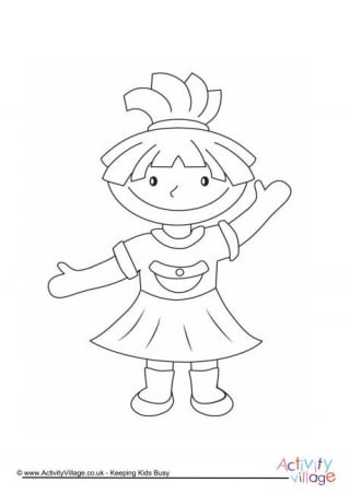 Girl Colouring Page 1