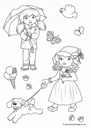 Girls Colouring Page