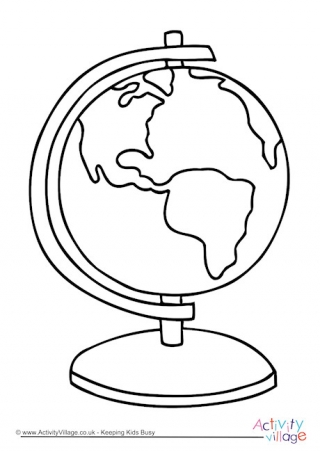 Globe Colouring Page