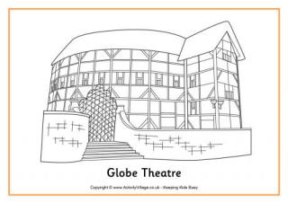 Globe Theatre Colouring Page