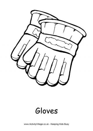 Gloves Colouring Page