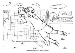 Goalkeeper Boy Colouring Page