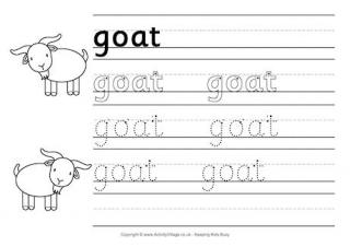 Goat Handwriting Worksheet