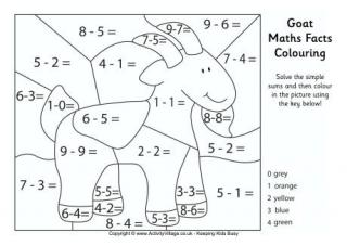 Goat Maths Facts Colouring Page