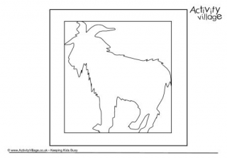 Goat paper cut template