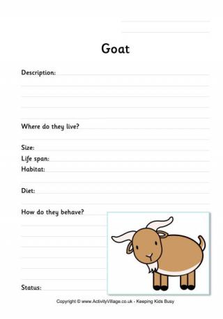 Goat worksheet