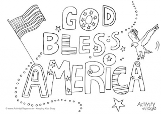 God Bless America Colouring Page