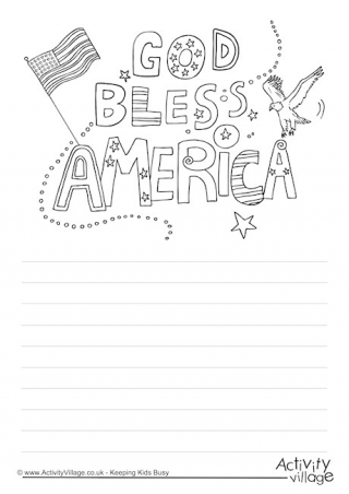 God Bless America Story Paper